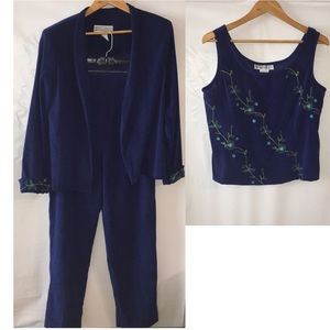 JESSICA HOWARD BLUE 3-PIECE SUIT SZ 14 (C-412)